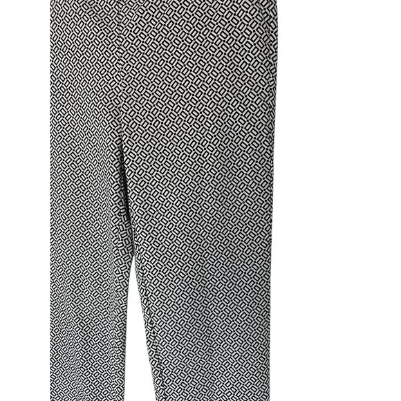 J. Jill Essential Slim Ankle Black White Printed Pull On Stretch Pants Size 6 - Picture 5 of 11